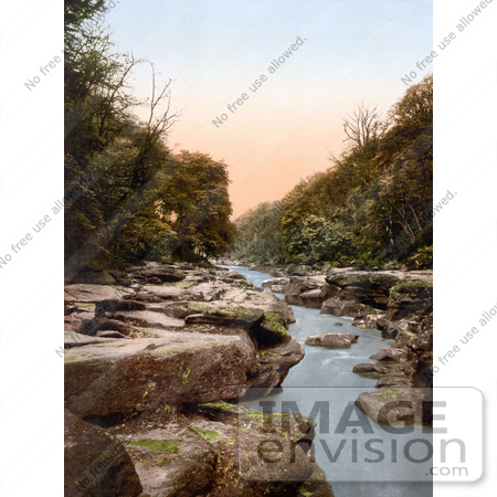 #21779 Historical Stock Photography of the Strid in the Bolton Woods, Bolton, Greater Manchester, North West England by JVPD