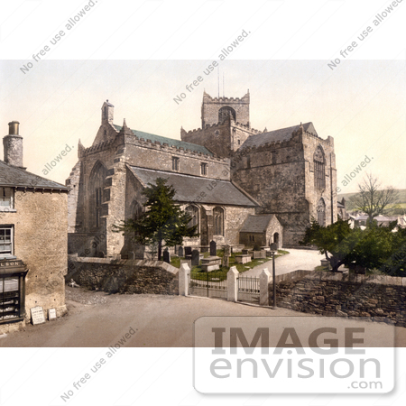 #21785 Historical Stock Photography of the 12th Century Cartmel Priory Church in Cartmel, Cumbria, England by JVPD
