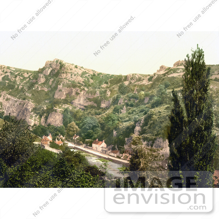 #21787 Historical Stock Photography of the Village of Cheddar, England, Somerset, United Kingdom by JVPD