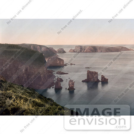 #21788 Historical Stock Photography of Sark, Les Autelets, Channel Islands, England by JVPD