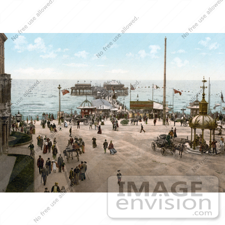 #21789 Historical Stock Photography of the North Pier on the Irish Sea in Blackpool, Lancashire, England by JVPD