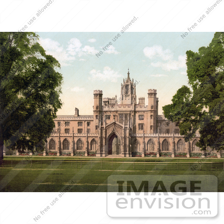 #21790 Historical Stock Photography of St John’s College in Cambridge, Cambridgeshire, England, United Kingdom by JVPD