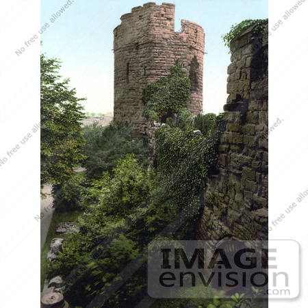 #21796 Historical Stock Photography of the Bonewaldesthorne Tower in Chester, Cheshire, England, United Kingdom by JVPD