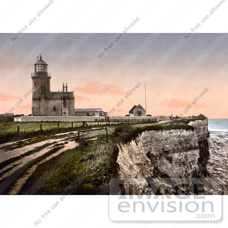 #21828 Historical Stock Photography of the Lighthouse of Hunstanton in Norfolk England by JVPD