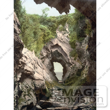 #21844 Historical Stock Photography of Formations of the Watermouth Cove Caves in Ilfracombe Devon England by JVPD