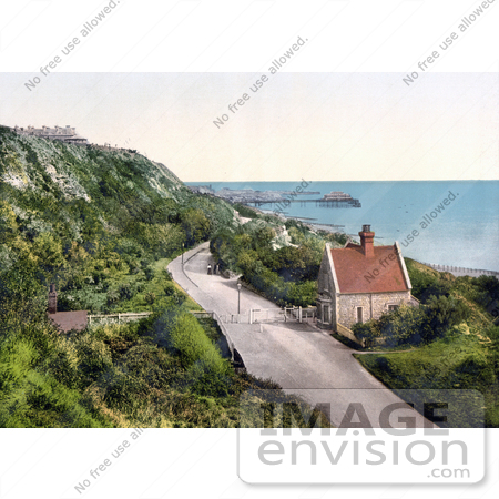 #21860 Historical Stock Photography of the Lower Sandgate Road in Folkestone Kent England by JVPD