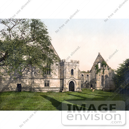 #21880 Historical Stock Photography of the Ruins of Wingfield Manor in Derbyshire East Midlands England by JVPD