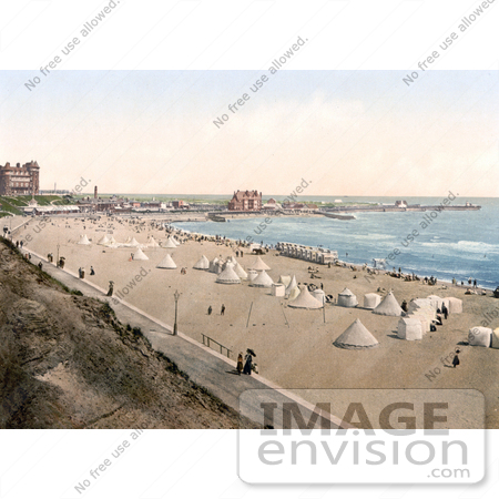 #21882 Historical Stock Photography of Tents on the Beach in Gorleston Norfolk England by JVPD