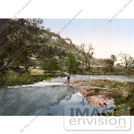 #21889 Historical Stock Photography of the Doctor Rocks in Monsal Dale, Derbyshire, England by JVPD
