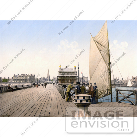 #21944 Stock Photography of People on the Pier in Lowestoft, Suffolk, East Anglia, England, United Kingdom by JVPD