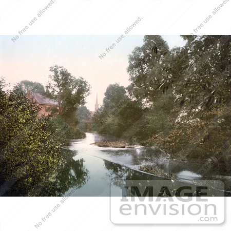 #21950 Stock Photography of the River Monnow in Monmouth Wales Monmouthshire Gwent England UK by JVPD