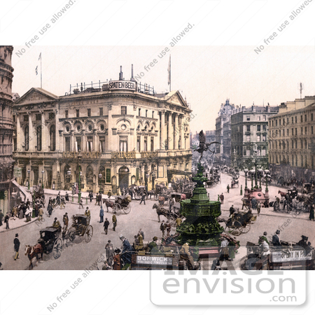 #21952 Stock Photography of Busy Piccadilly Circus in Westminster, London, England by JVPD