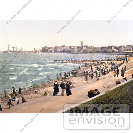 #21953 Stock Photography of People on the Beach and Promenade in Margate St Margaret’s Bay North Foreland Thanet East Kent England UK by JVPD