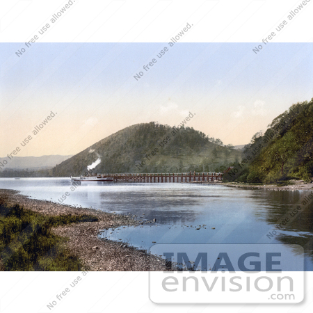 #21960 Stock Photography of a Steamboat at the Pooley Bridge Pier on Ullswater Lake Lake District England UK by JVPD
