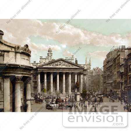 #21971 Stock Photography of the Wellington Statue Outside the Royal Exchange in London, England by JVPD
