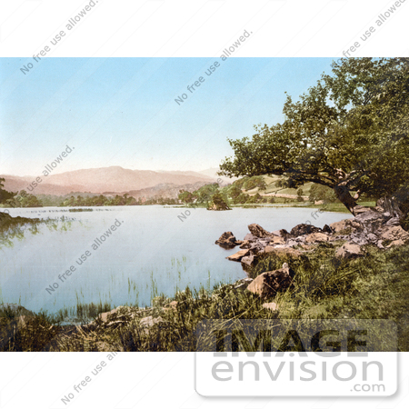 #21972 Stock Photography of a Rocky Shore on Rydal Water Lake District Cumbria England UK by JVPD