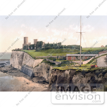 #21973 Stock Photography of Kingsgate Castle Above Kingsgate Bay Broadstairs Thanet Kent England UK by JVPD