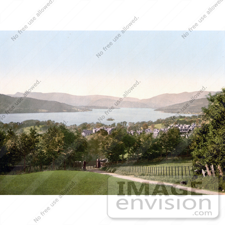#21976 Stock Photography of a Path Leading Down to the Lake in Windermere, Cumbria, Lake District, England by JVPD