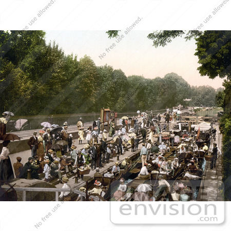 #21980 Stock Photography of People at Boulter’s Lock on the River Thames in Berkshire, England by JVPD