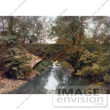 #21986 Stock Photography of a Bridge Over the Sulby River in Ramsey Isle of Man England by JVPD