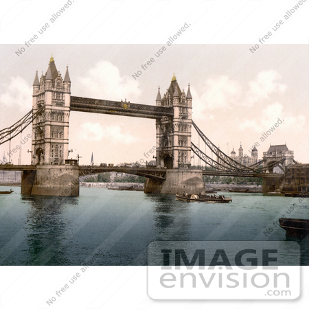 #22000 Stock Photography of the Tower Bridge Over the River Thames in London, England by JVPD