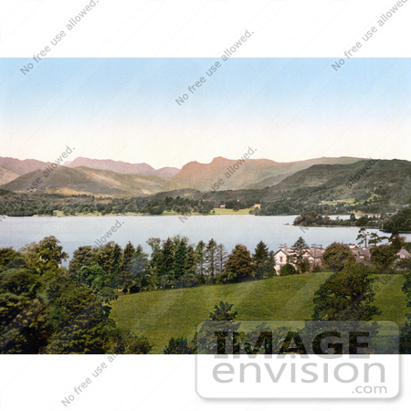 #22001 Stock Photography of the Lake and Langdale Pikes in the Great Langdale Valley in Windermere, Cumbria, Lake District, England by JVPD