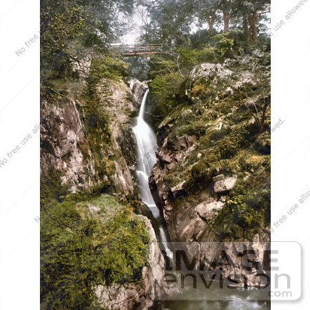 #22003 Stock Photography of a Bridge Over the Aira Force Waterfall, Ullswater, Lake District, England, United Kingdom by JVPD