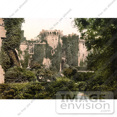 #22045 Stock Photography of the Moat of the Ivy Overgrown Raglan Castle in Monmouthshire Wales England UK by JVPD