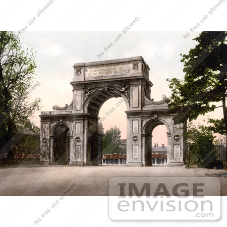 #22051 Stock Photography of Guards at the Memorial Arch in New Brompton Kent England by JVPD