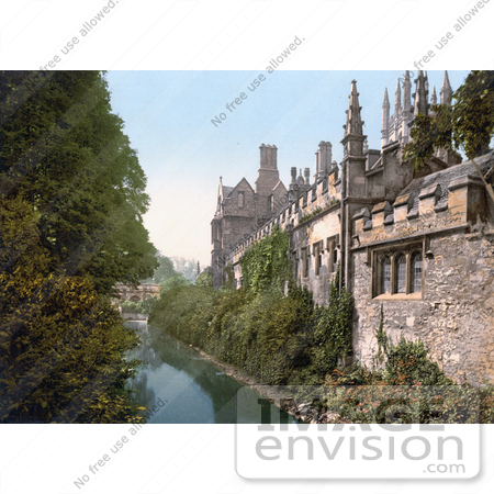 #22059 Stock Photography of the River Cherwell Along the Magdalen College in Oxford Oxfordshire England by JVPD
