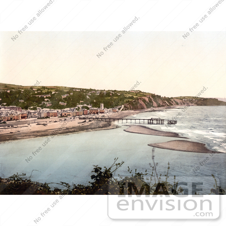 #22064 Stock Photography of the Beach and Pier in Teignmouth, Devon, England, United Kingdom by JVPD
