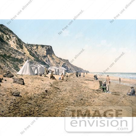 #22073 Stock Photography of Tents and People on the Beach in Overstrand Norfolk England by JVPD