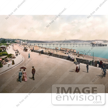 #22074 Stock Photography of the Street and Promenade Near the Beach and Pier in Paignton Devon England UK by JVPD