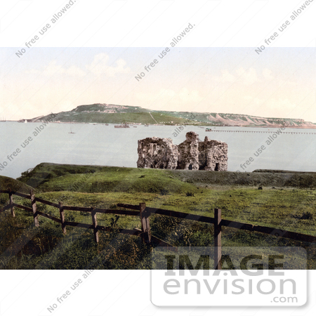 #22082 Stock Photography of the Sandsfoot Castle Ruins on the Isle of Portland in Dorset, England by JVPD