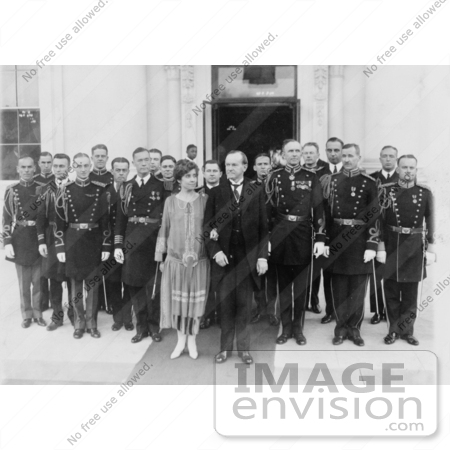 #2211 President and Mrs. Coolidge With Military Aides by JVPD