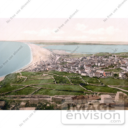 #22123 Historical Stock Photography of Chesil Beach Bank on the Isle of Portland Dorset England UK by JVPD