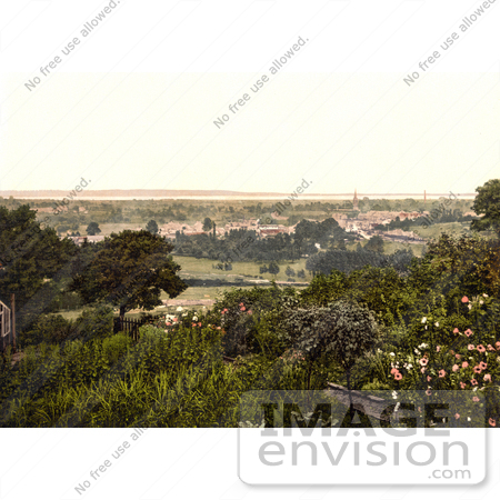 #22124 Historical Stock Photography of a Garden With a View on Lydney Forest of Dean Gloucestershire England UK by JVPD