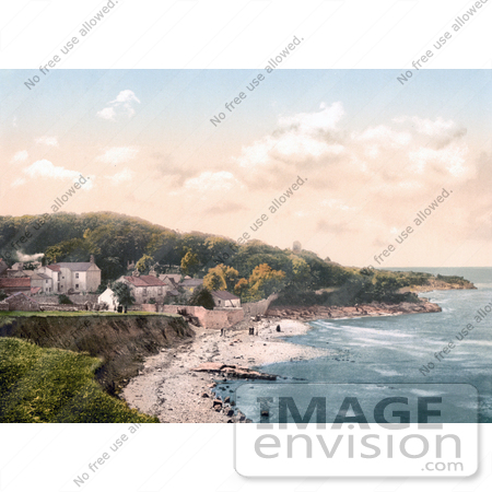 #22146 Historical Stock Photography of the Waterfront Village of Heysham on Morecambe Bay in Lancaster Lancashire England UK by JVPD