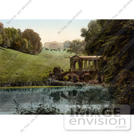 #22147 Historical Stock Photography of the Palladian Bridge and the Prior Park CollegeBath Somerset England UK by JVPD