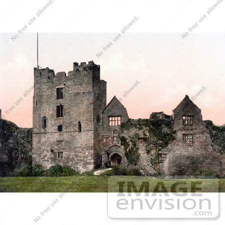 #22164 Historical Stock Photography of the Ruins of Ludlow Castle Shropshire, England, United Kingdom by JVPD