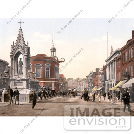 #22169 Historical Stock Photography of the Statue of Queen Victoria on High Street in Maidstone Kent England UK by JVPD