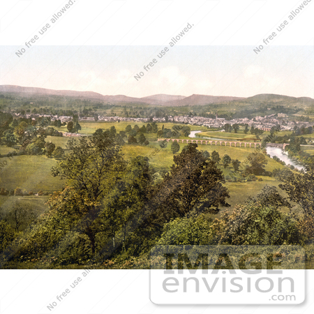 #22178 Historical Stock Photography of The Village of Monmouth Wales Monmouthshire England UK by JVPD