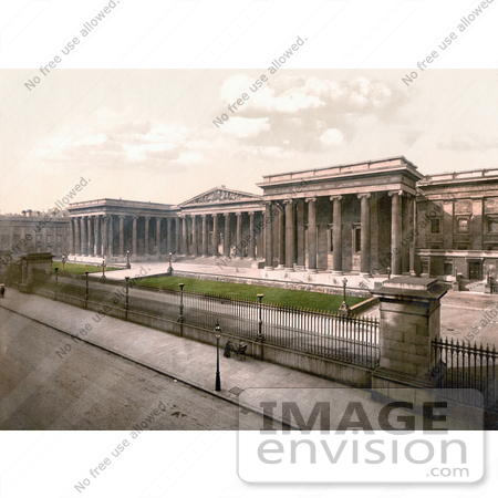 #22179 Historical Stock Photography of the Exterior of the British Museum in London England by JVPD