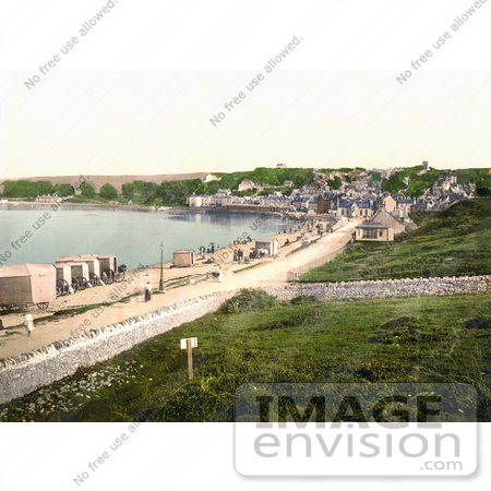 #22181 Historical Stock Photography of Bathing Saloon Carts on the Beach in Swanage Isle of Purbeck Dorset England UK by JVPD