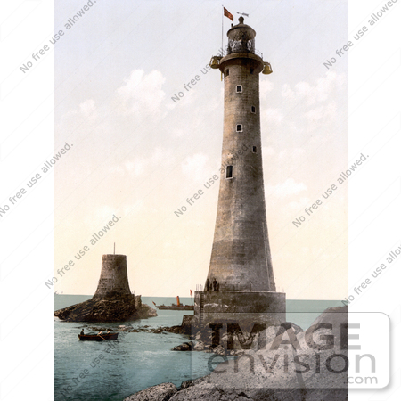 #22185 Historical Stock Photography of People at the Historical Eddystone Light in Plymouth Devon England UK by JVPD