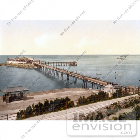 #22195 Historical Stock Photography of the Birnbeck Pier on the Bristol Channel in Weston-super-Mare North Somerset England UK by JVPD