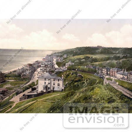 #22199 Historical Stock Photography of the Sandgate Castle on the Beach in Sandgate Shepway Kent England UK by JVPD