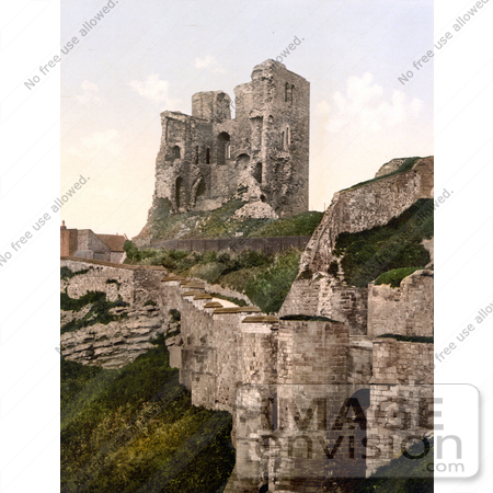 #22201 Historical Stock Photography of the Ruins of Scarborough Castle in Scarborough North Yorkshire England UK by JVPD