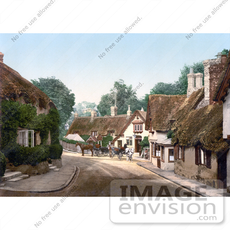 #22204 Historical Stock Photography of Buildings in the Old Village of Shanklin Isle of Wight England UK by JVPD