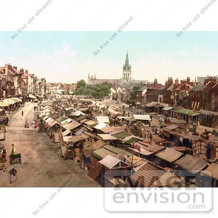 #22206 Historical Stock Photography of the Bustling Market in Yarmouth Norfolk England UK by JVPD